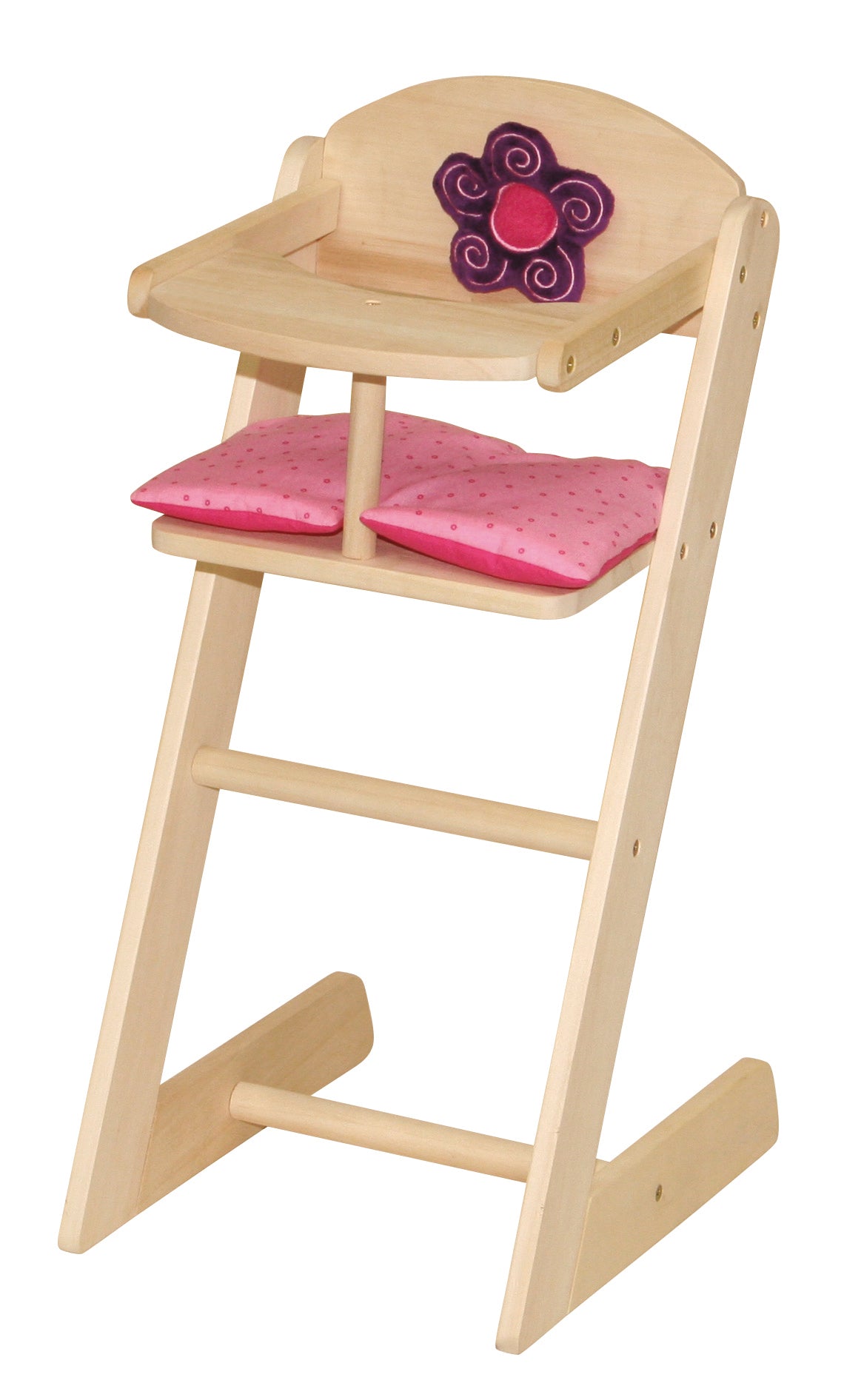 roba Puppenhochstuhl 'Happy Fee', für Puppen & Babypuppen, Holz natur mit Blume