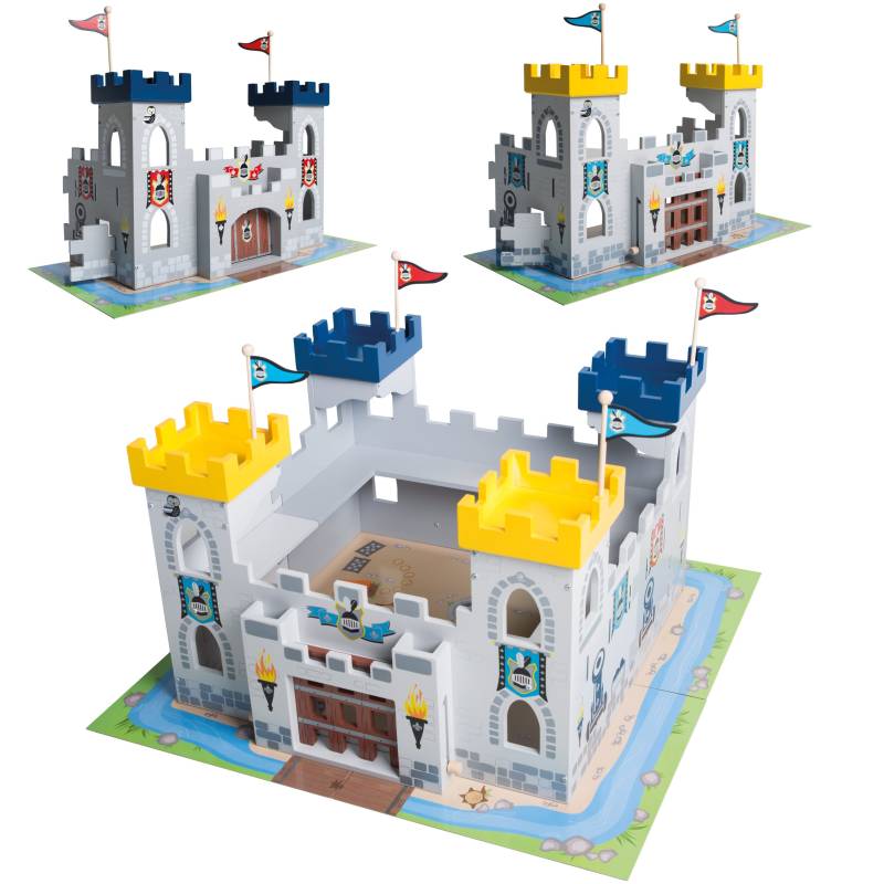 roba Ritterburg '3 in 1', Holz Burg Set, 2 Burgen steckbar zu einem großen Fort roba Ritterburg '3 in 1', Holz Burg Set, 2 Burgen steckbar zu einem großen Fort