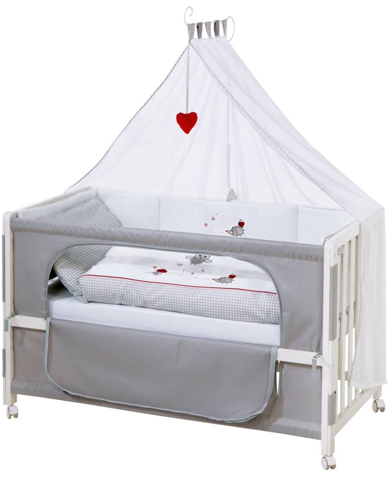 roba Room Bed 'Adam & Eule', 60 x 120 cm, Beistellbett zum Elternbett, komplette Ausstattung