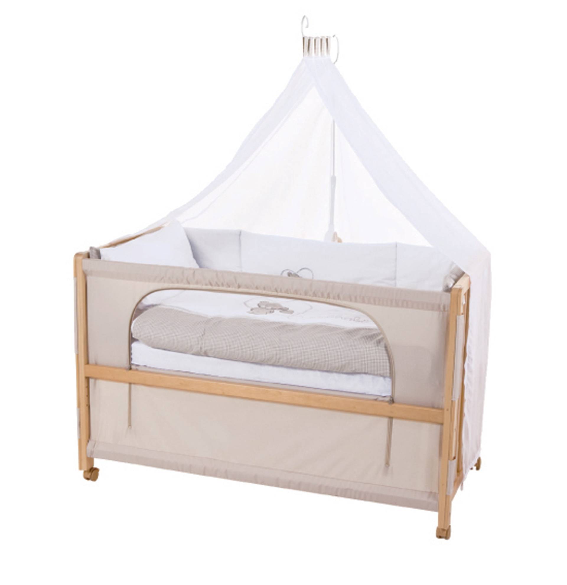 roba Room Bed 'Liebhabär', 60 x 120 cm, Beistellbett zum Elternbett mit kompletter Ausstattung