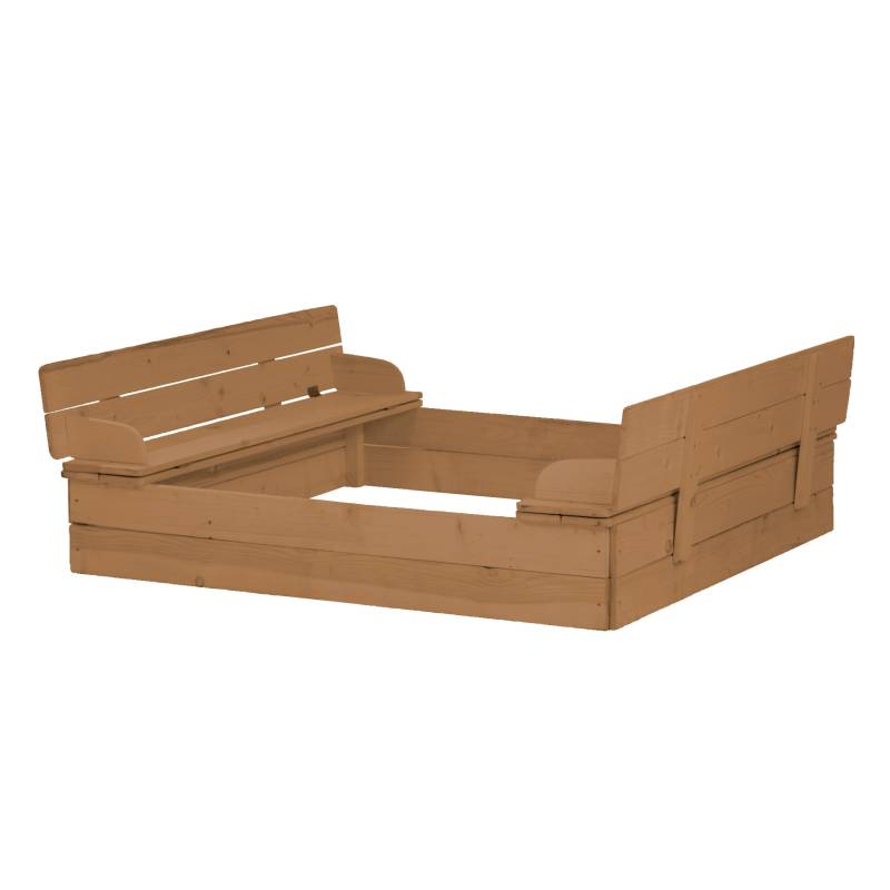 roba Sandkasten aufklappbar zu 2 Bänken, Massivholz, wetterfest, teakholzfarben, 21,5 x 127 x 123,5 cm roba Sandkasten aufklappbar zu 2 Bänken, Massivholz, wetterfest, teakholzfarben, 21,5 x 127 x 123,5 cm