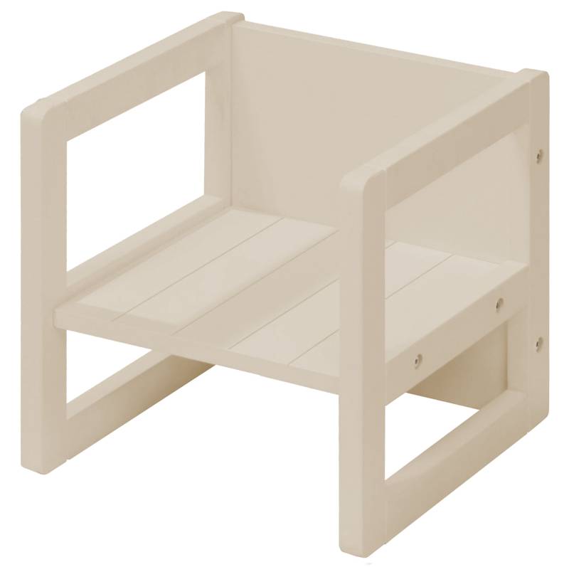 roba Sitzhocker für Kinder im Landhausstil - Wendehocker mit 3 Sitzhöhen - Holz beige / Cashmere