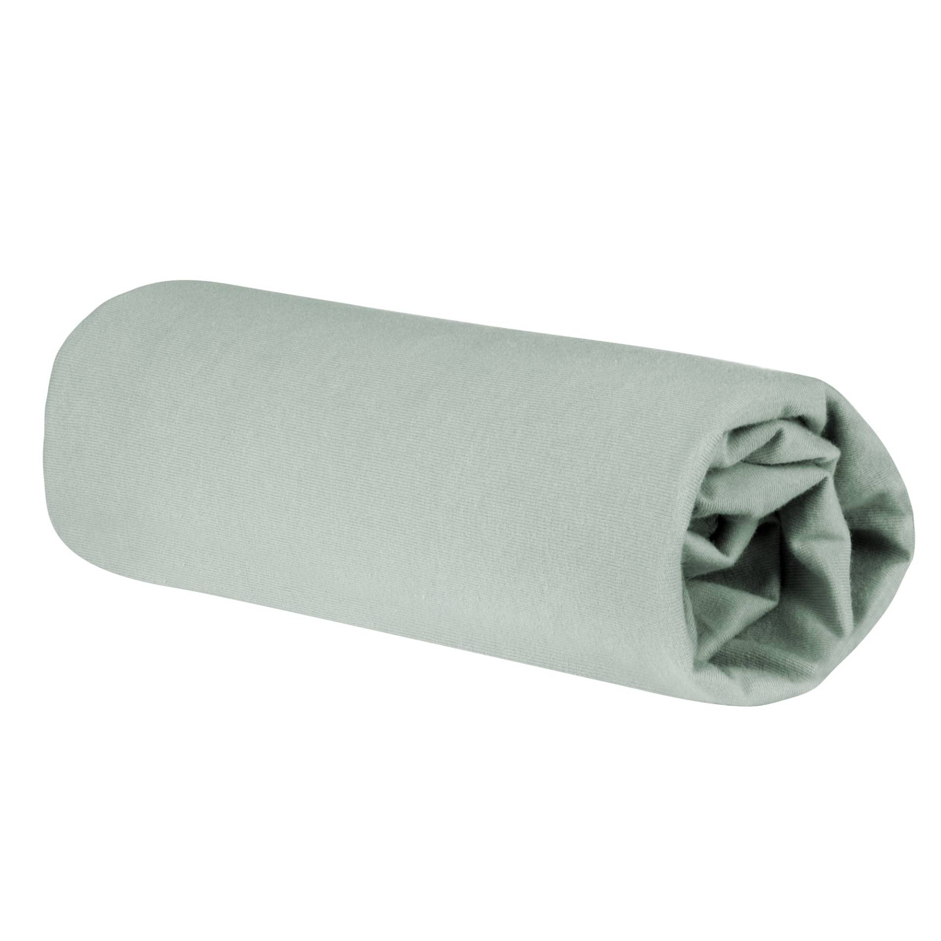 roba Spannbettlaken 'Lil Planet' frosty green, aus Single Jersey, 100 % Bio-Baumwolle