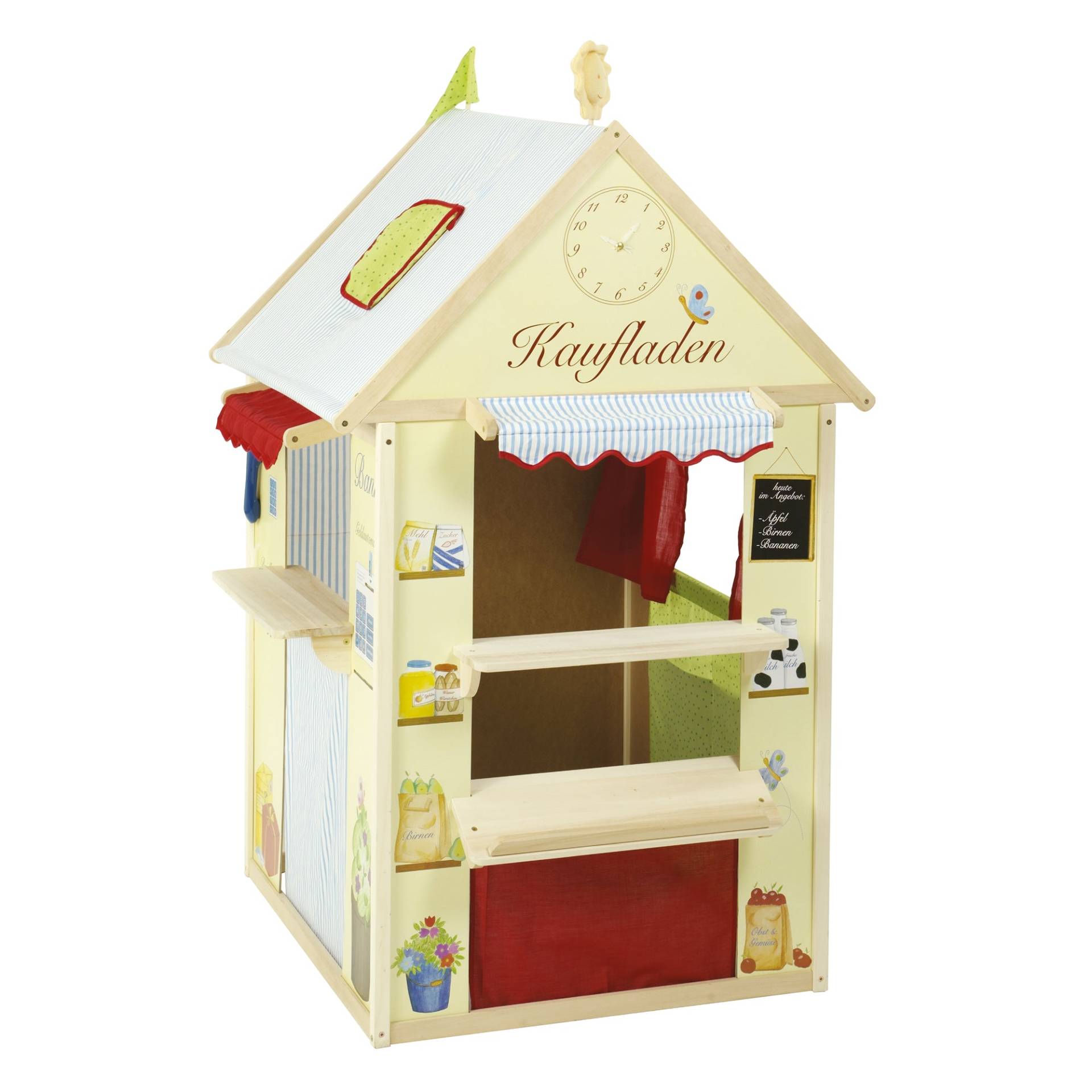 roba Spielhaus-Kombination, enthält Kaufladen, Kasperletheater, Tafel, Schalter für Post/Bank/Kiosk