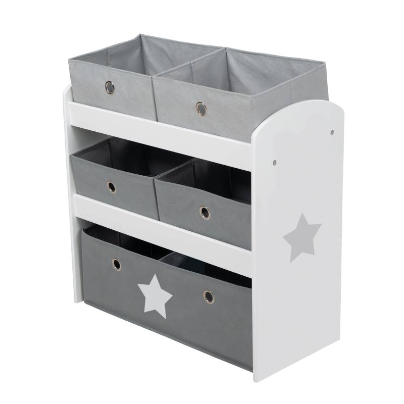 roba Spielregal 'Stars', Spielzeugregal mit 5 Stoffboxen, Aufbewahrungsregal, für Jungen und Mädchen roba Spielregal 'Stars', Spielzeugregal mit 5 Stoffboxen, Aufbewahrungsregal, für Jungen und Mädchen