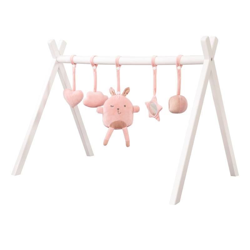 roba Spieltrapez inkl. Spielset 'roba Style' rosa/mauve – universeller Spielebogen aus weiß lackiertem Holz