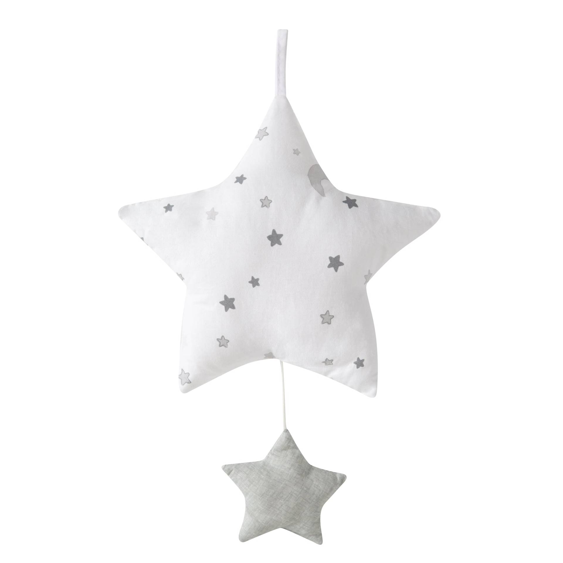 roba Spieluhr 'Sternenzauber grau', Einschlafhilfe, Textil-Stern waschbar, Babyzimmer Deko grau/weiß