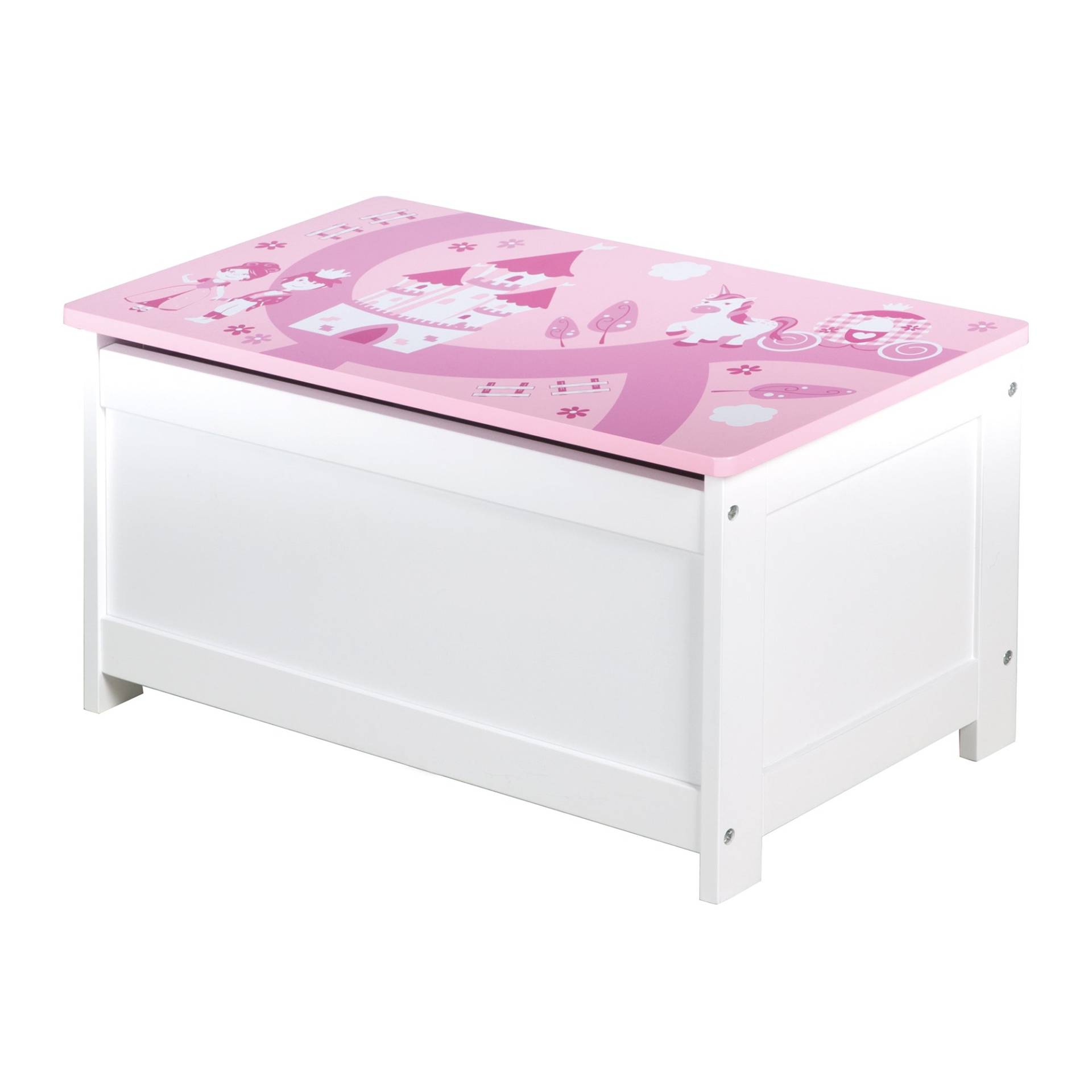 roba Spielzeugtruhe 'Krone', Sitz-& Aufbewahrungstruhe fürs Kinderzimmer, Truhenbank rosa / pink