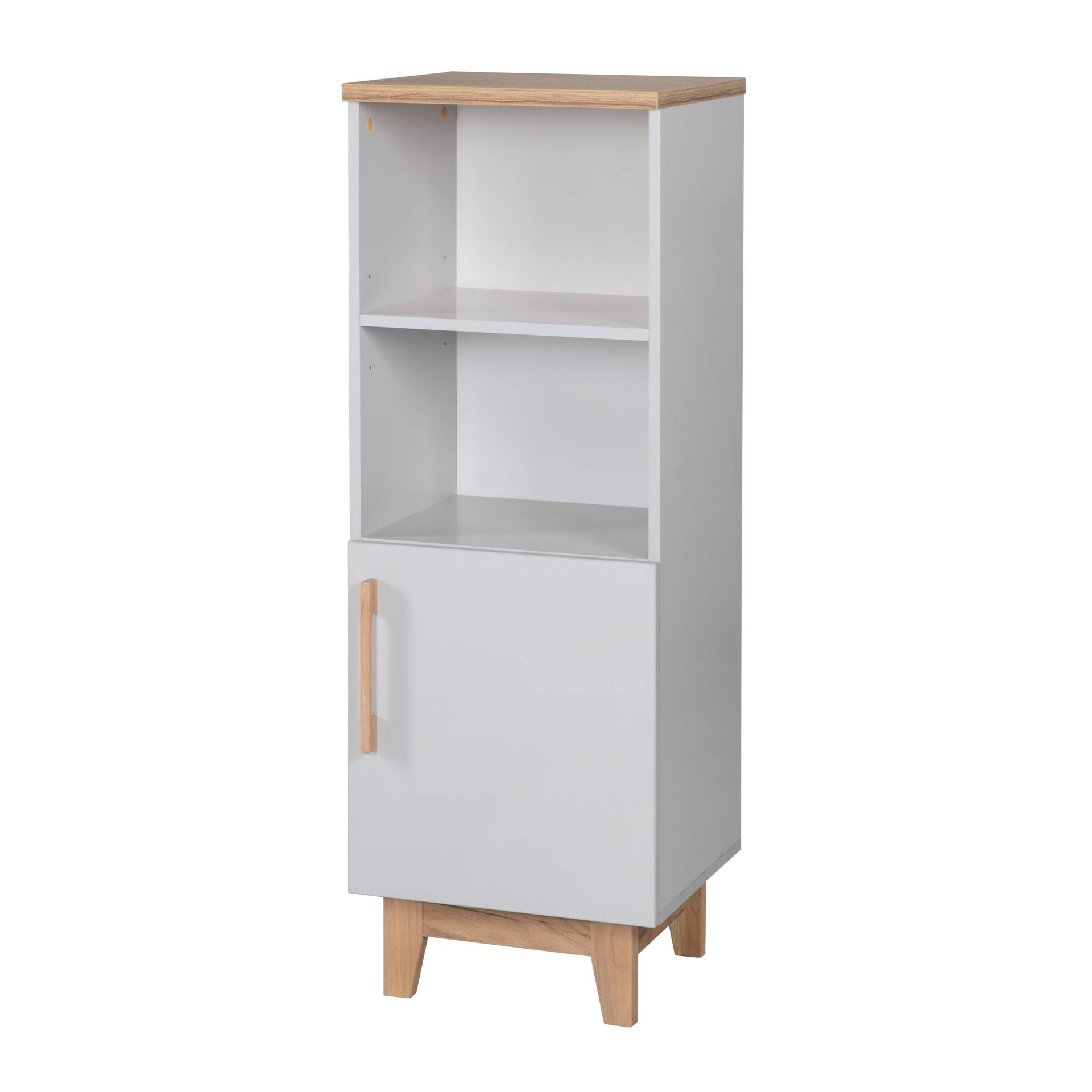 roba Standregal 'Caro', aus Holz für Baby- & Kinderzimmer, Soft-Close-Technik, Lichtgrau / Goldeiche