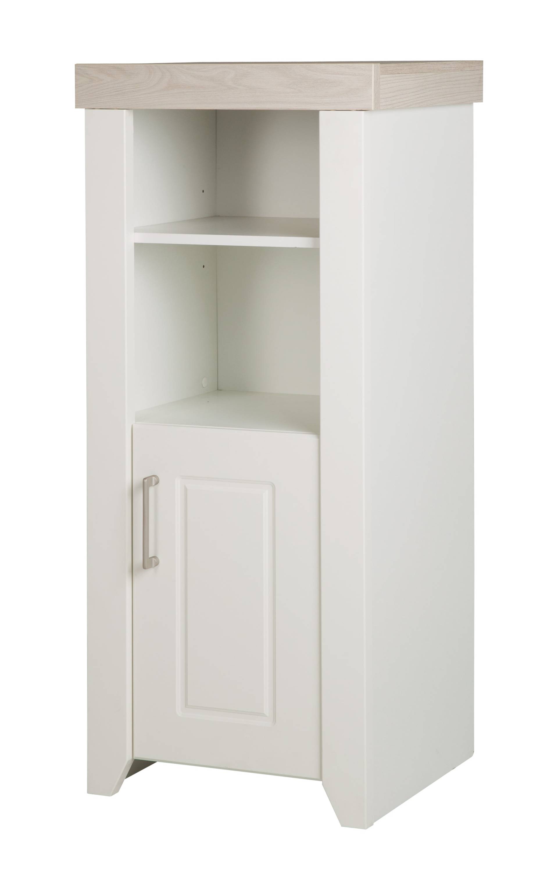 roba Standregal 'Felicia‘ mit Korpus im Dekor Weiß, Fronten Canadian White, Kranz im Dekor Luna Elm