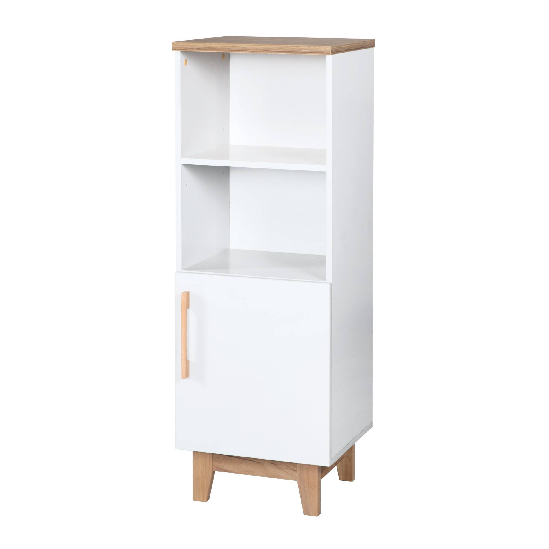 roba Standregal 'Finn', Holzregal für Baby-/Kinderzimmer, Soft-Close-Technik, weiß/ Goldeiche