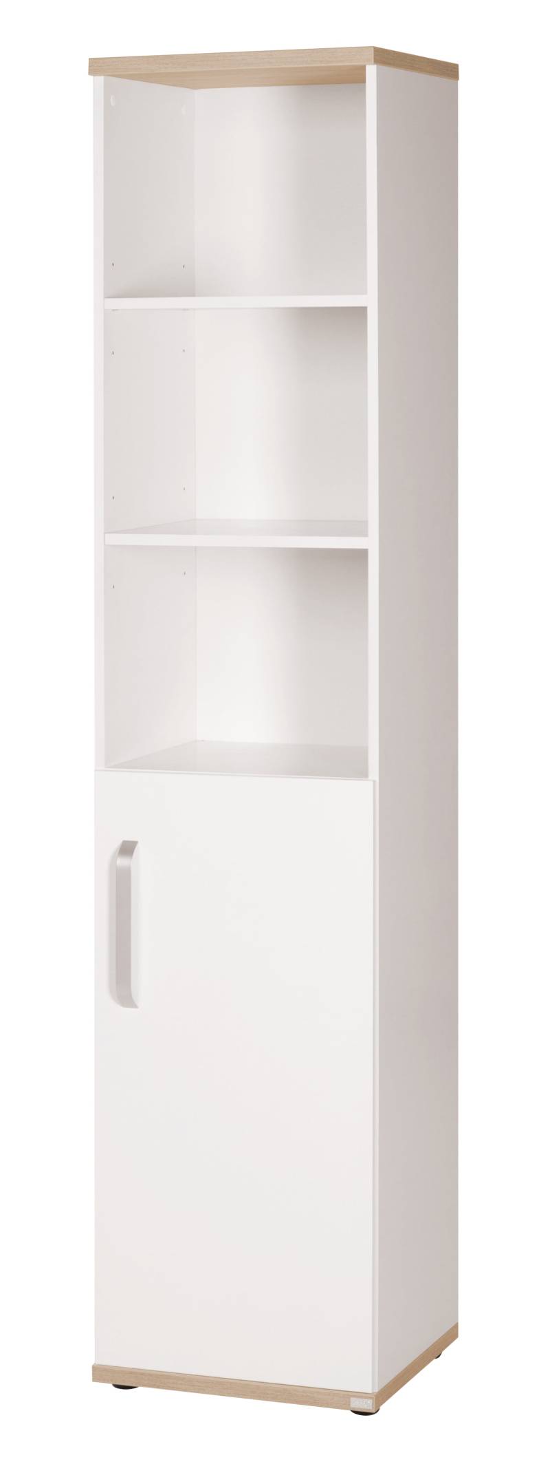 roba Standregal 'Pia' mit Korpus & Fronten weiß, Dekor 'San Remo Eiche‘, Regal aus Holz roba Standregal 'Pia' mit Korpus & Fronten weiß, Dekor 'San Remo Eiche‘, Regal aus Holz