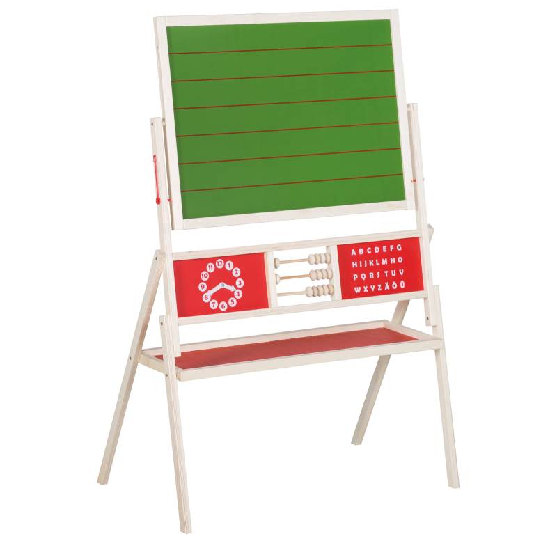 roba Standtafel drehbar mit Schreibtafel liniert, Maltafel magnetisch, Uhr, ABC, Holz natur roba Standtafel drehbar mit Schreibtafel liniert, Maltafel magnetisch, Uhr, ABC, Holz natur
