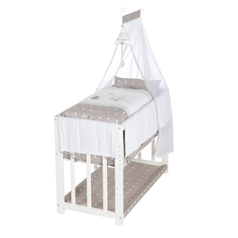 roba Stuben- & Beistellbett 'Indibär' 4 in 1, Babybett, Wiege & Kinderbank, weiß roba Stuben- & Beistellbett 'Indibär' 4 in 1, Babybett, Wiege & Kinderbank, weiß