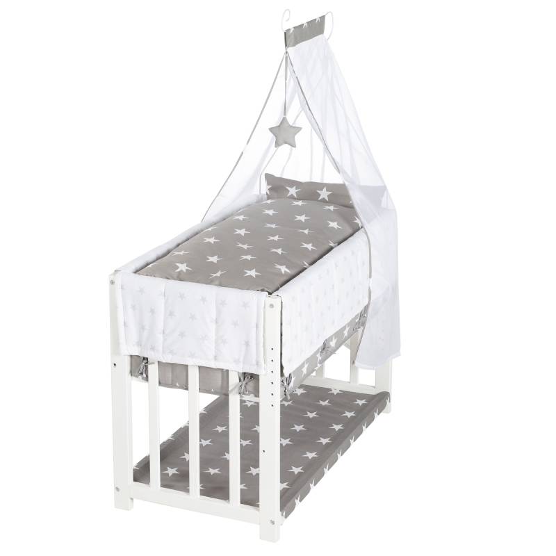 roba Stuben- & Beistellbett 'Little Stars' 3 in 1, Babybett weiß, inkl. kompletten Bettzubehör roba Stuben- & Beistellbett 'Little Stars' 3 in 1, Babybett weiß, inkl. kompletten Bettzubehör