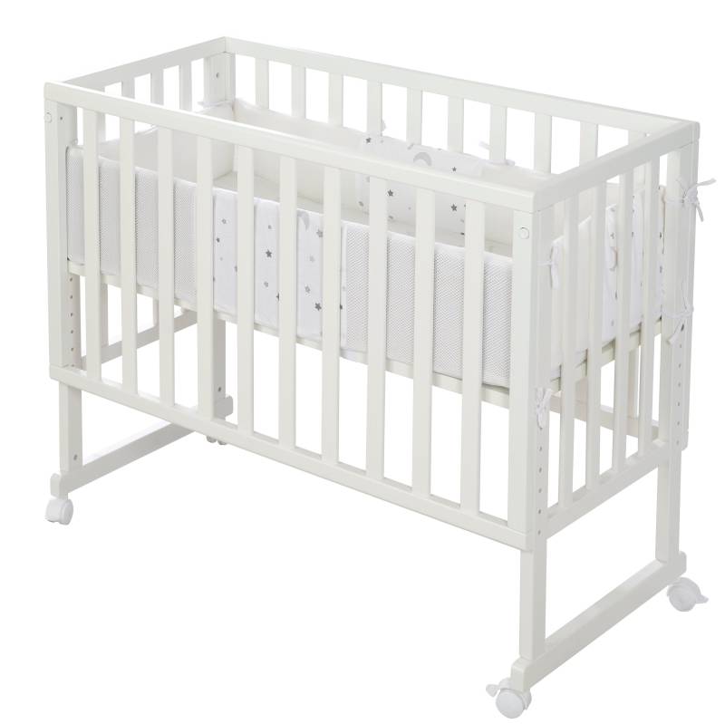 roba Stuben- & Beistellbett 'safe asleep®' 3 in 1 inkl. Matratze & Nestchen 'Sternenzauber grau'