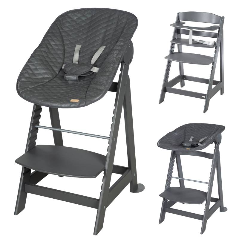 roba Treppenhochstuhl 'Born Up' Set 2in1 in Anthrazit, inkl. Liegeaufsatz 'Graphite gesteppt' roba Treppenhochstuhl 'Born Up' Set 2in1 in Anthrazit, inkl. Liegeaufsatz 'Graphite gesteppt'