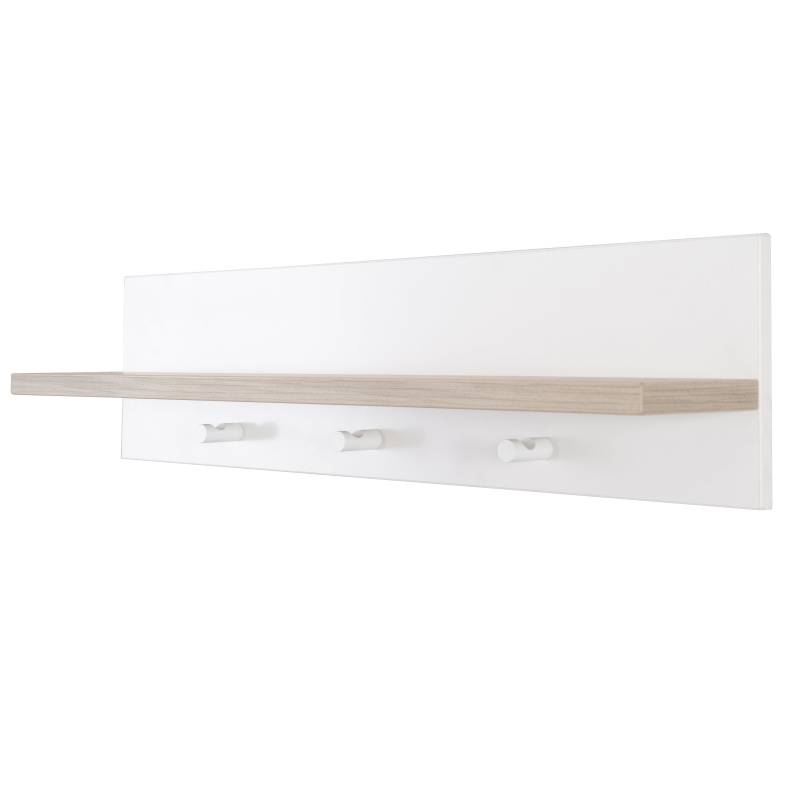 roba Universal-Wandgarderobe 'Moritz', mit Garderobenhaken und Ablage, weiß/Luna Elm roba Universal-Wandgarderobe 'Moritz', mit Garderobenhaken und Ablage, weiß/Luna Elm