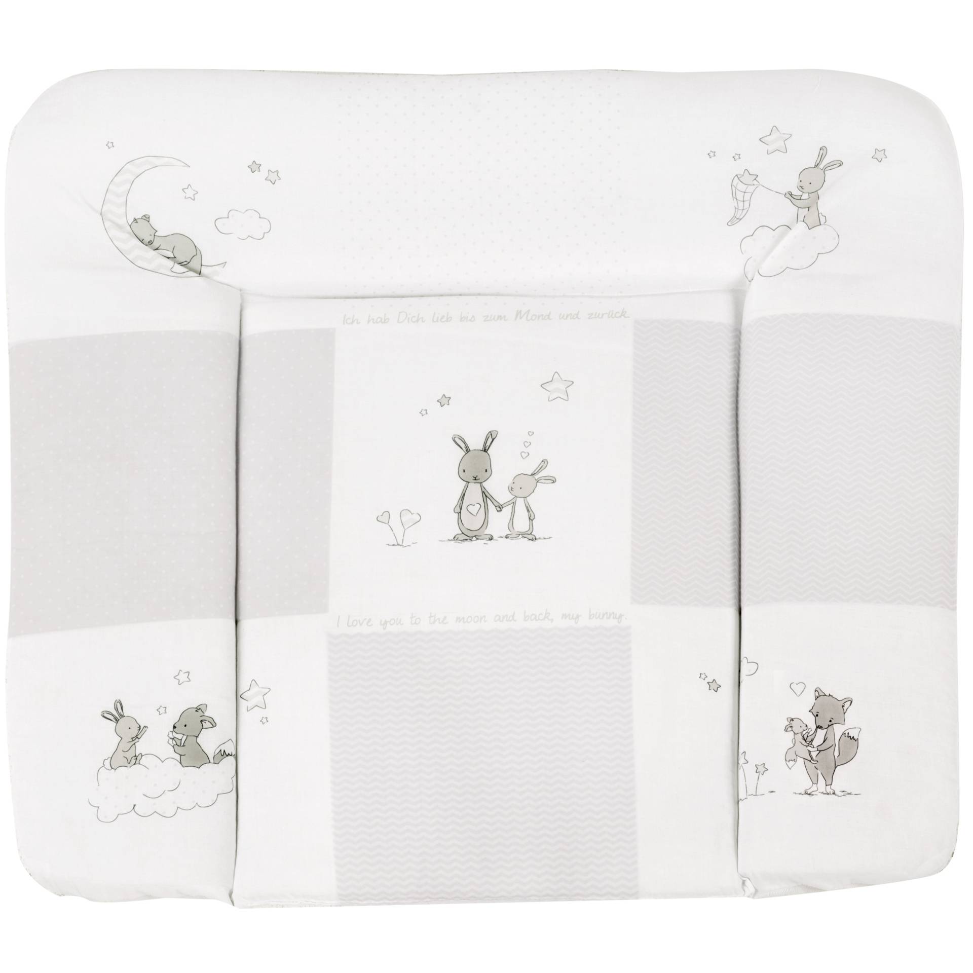 roba Wickelauflage 'Fox & Bunny', 85 x 75 cm, weiche Wickelunterlage, PU beschichtet