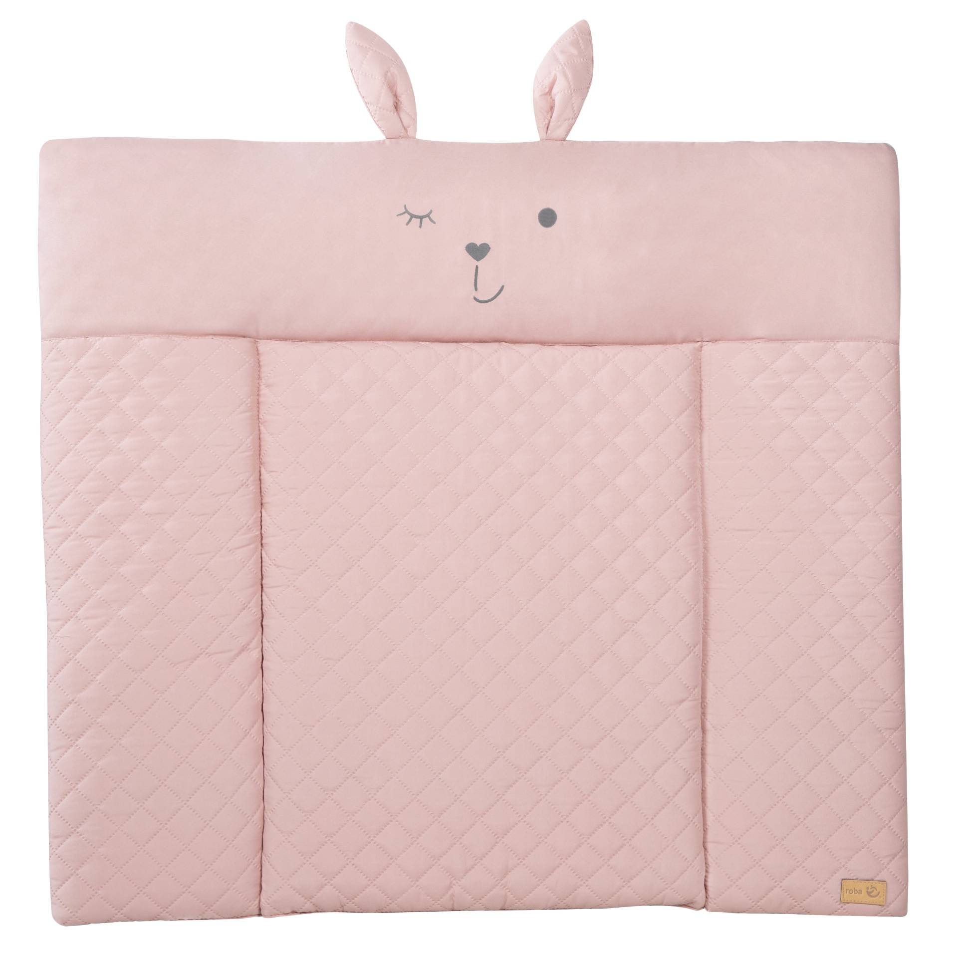 roba Wickelauflage soft 'roba Style' rosa, 85 x 75 cm, abwischbar, mit Hasengesicht 'Lily'