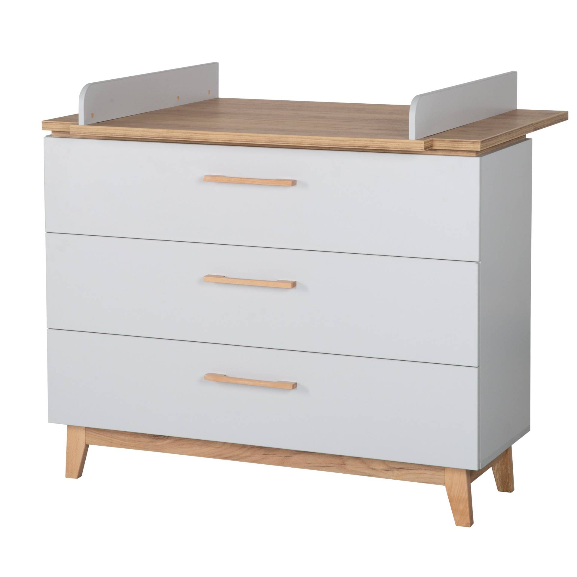 roba Wickelkommode 'Caro' mit breitem Wickelansatz, Soft-Close, 3 Schubladen, Wickelhöhe 94 cm