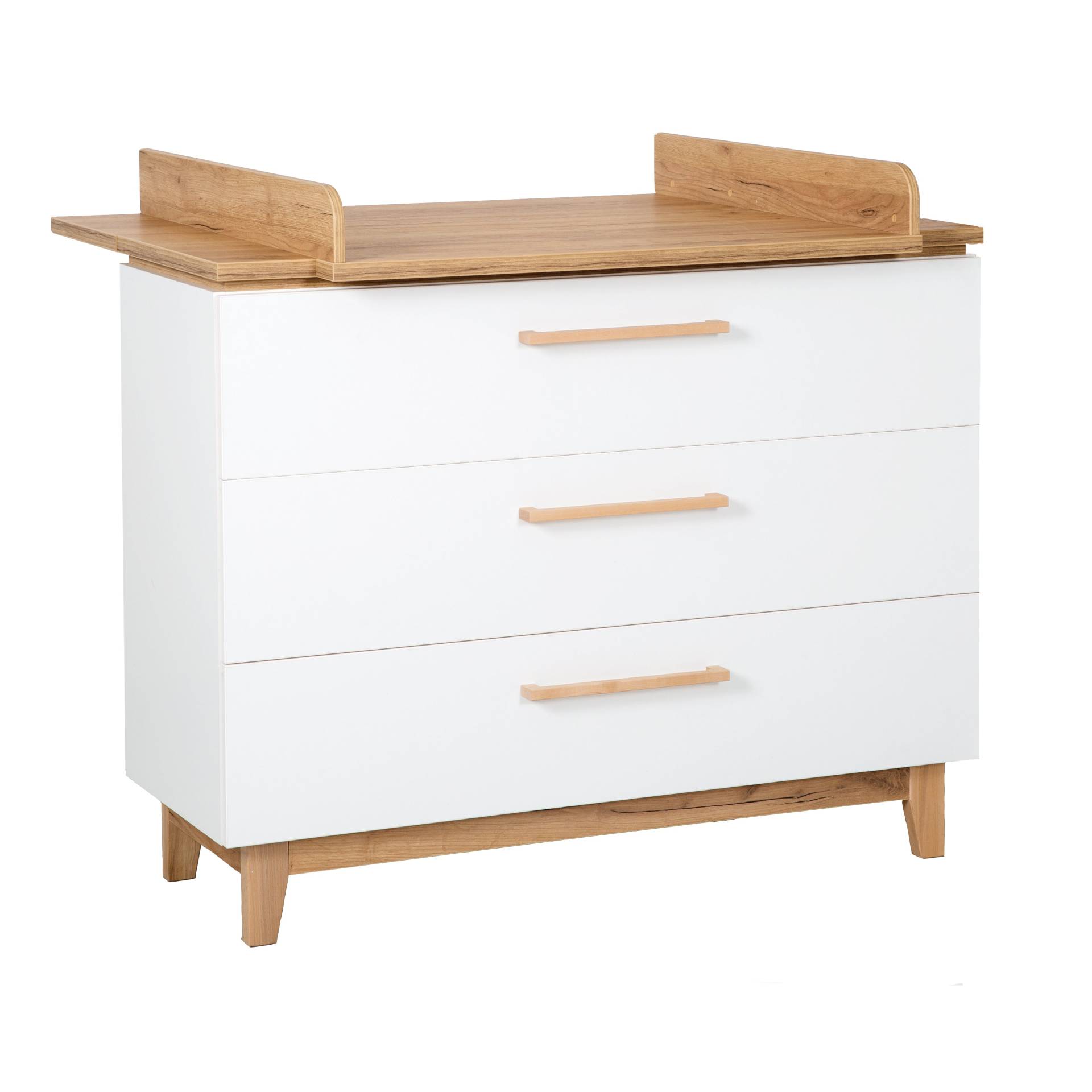 roba Wickelkommode 'Finn' mit Wickelansatz, Schubladendämpfung, 3 Schubladen, Wickelhöhe 94 cm