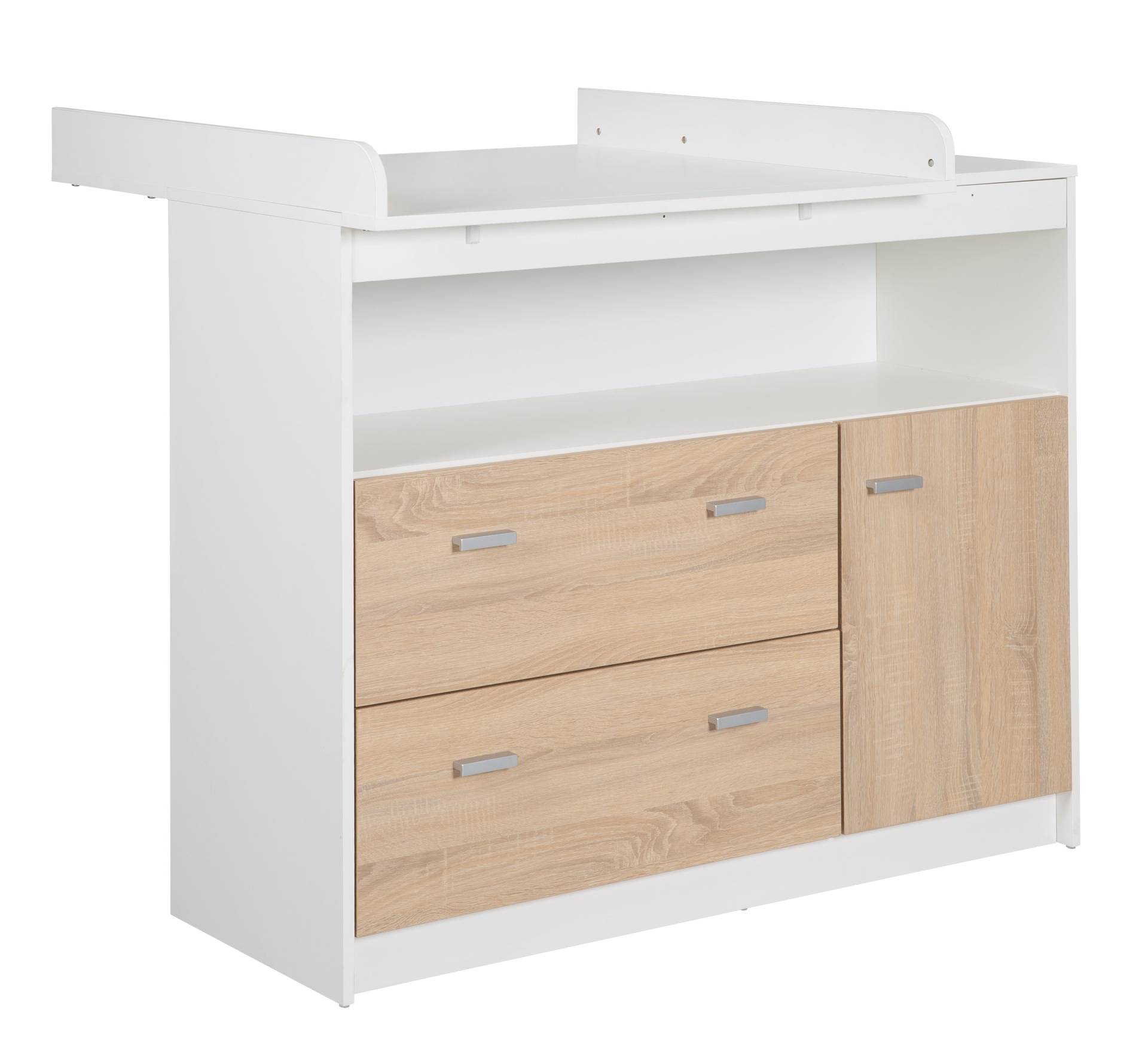 roba Wickelkommode 'Gabriella' mit Wickelansatz, 2 Schubladen, 1 Tür, 1 offenes Fach, Wickelhöhe: 90 cm