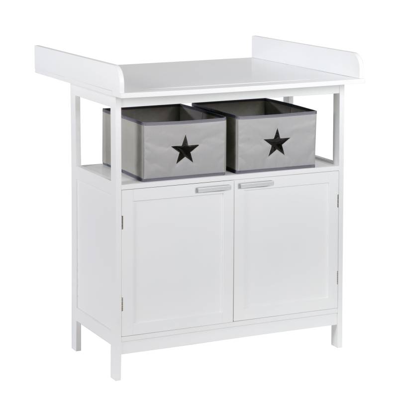 roba Wickelkommode 'Hamburg' mit Wickelansatz, 2 Türen, 2 Boxen & Wandbefestigung, Wickelhöhe 92 cm