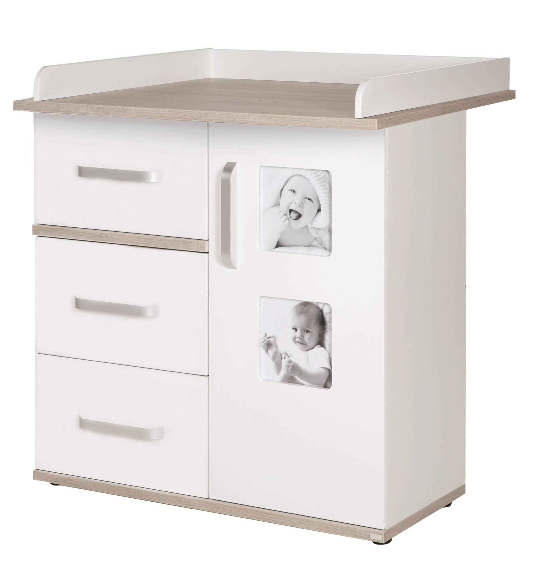 roba Wickelkommode 'Moritz' mit Wickelansatz, Wickeltisch mit 2 Bilderrahmen, Wickelhöhe: 94 cm