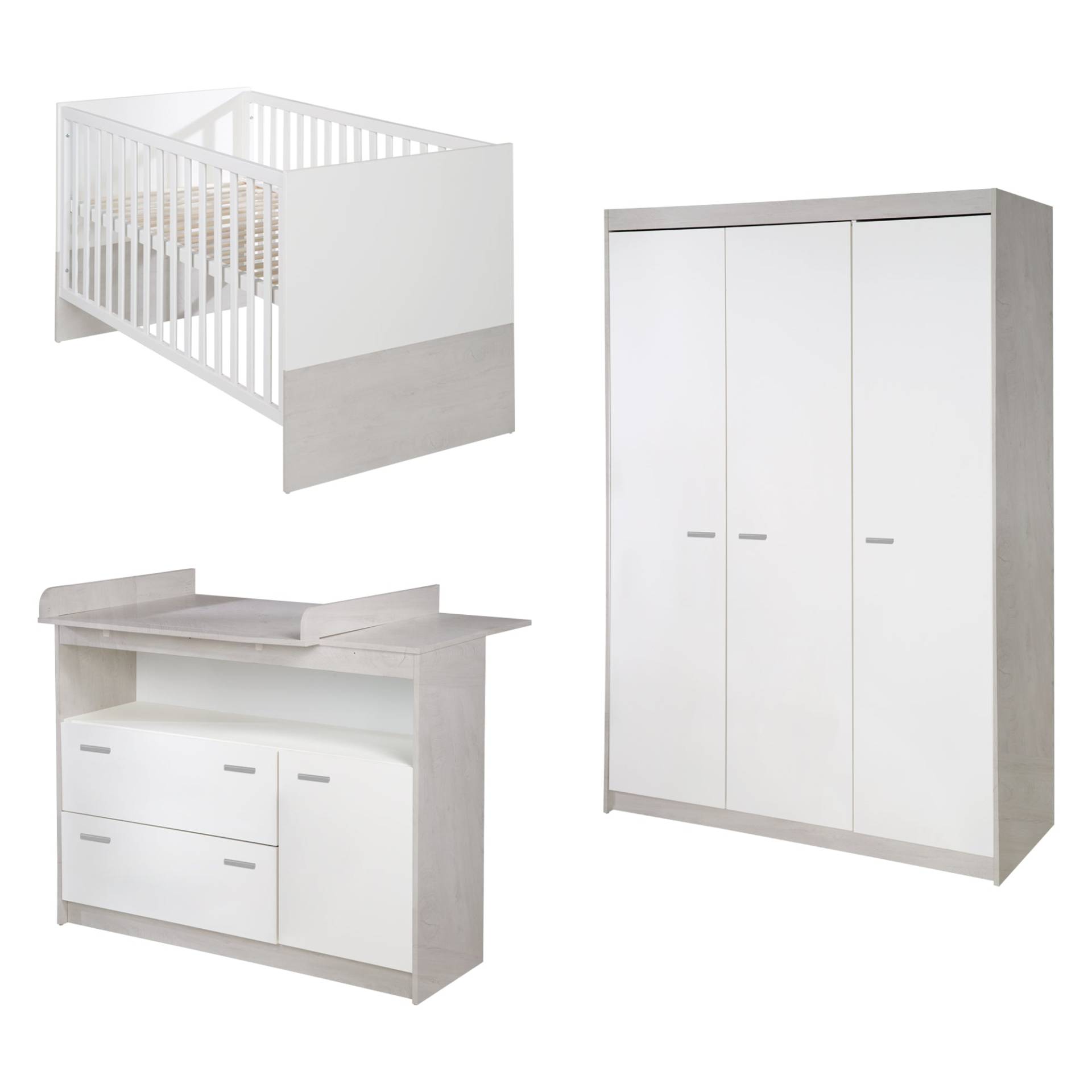 roba Zimmerset 'Julia'  3-teilig, inkl. Kombi-Kinderbett 70 x 140, Wickelkommode & Schrank 3-türig