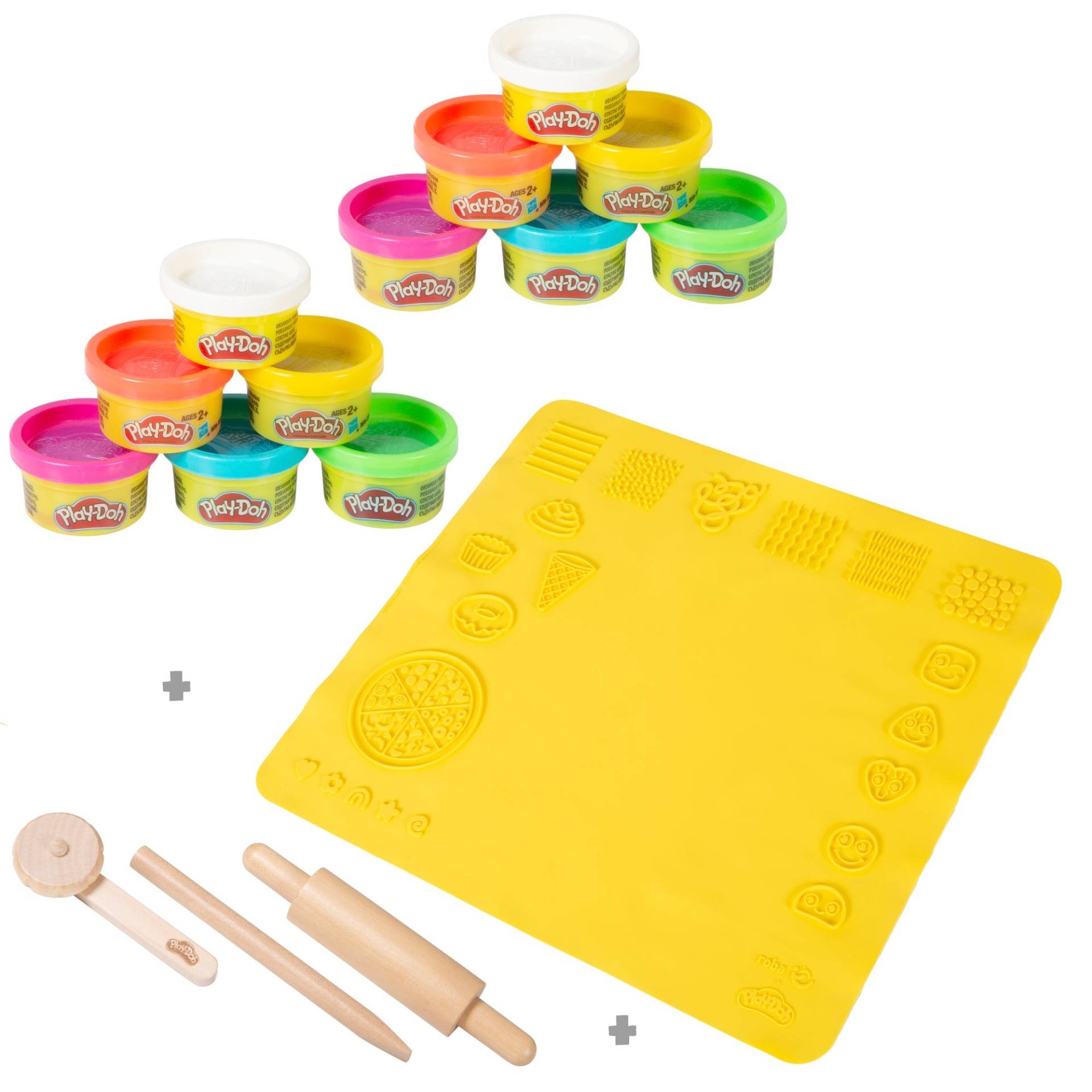 roba roba x Play-Doh Set - 3D-Kreativmatte mit 12 Knetdosen & Holzwerkzeugen roba roba x Play-Doh Set - 3D-Kreativmatte mit 12 Knetdosen & Holzwerkzeugen