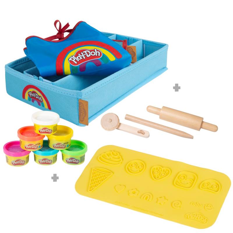 roba roba x Play-Doh Set mit Kreativmatte, Knetdosen, Box, Schürze & Holzwerkzeugen roba roba x Play-Doh Set mit Kreativmatte, Knetdosen, Box, Schürze & Holzwerkzeugen