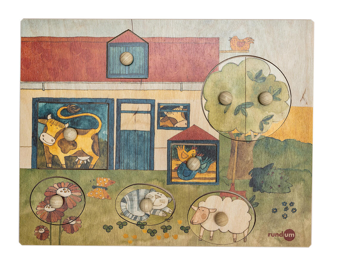 rundum - Holzpuzzle Scheune