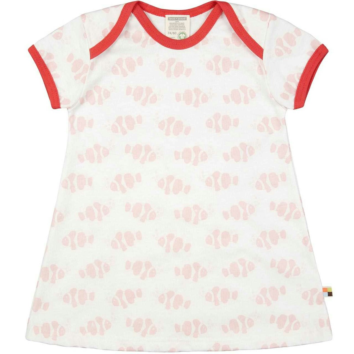 sommerliches Kleid Fische rosa 74/80