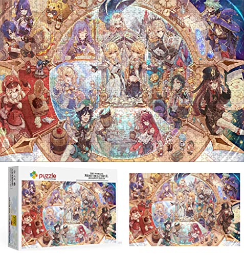 Genshin Impact Puzzle, Puzzles 1000 Teile für Erwachsene, Klassische Puzzle Kinder Puzzle Herausfordernde Und Schwierige Rätsel für Erwachsene Und Jugendliche 70X50cm von LINLINLI