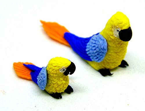 Tumdee Miniatures Puppenhaus Miniatur-Modelliermasse, kleine und große Papageien, Miniatur-Vogel-Zubehör P13 von binoa