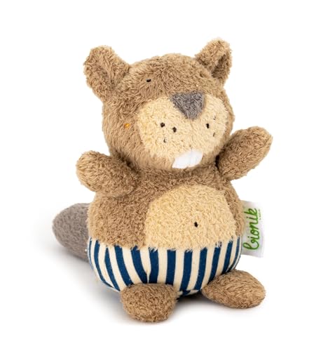 bionik by BioKinder Original Kuscheltier Biber Brunolino | für Babys aus Baumwolle | vegan, ca. 12 cm von bionik by BioKinder