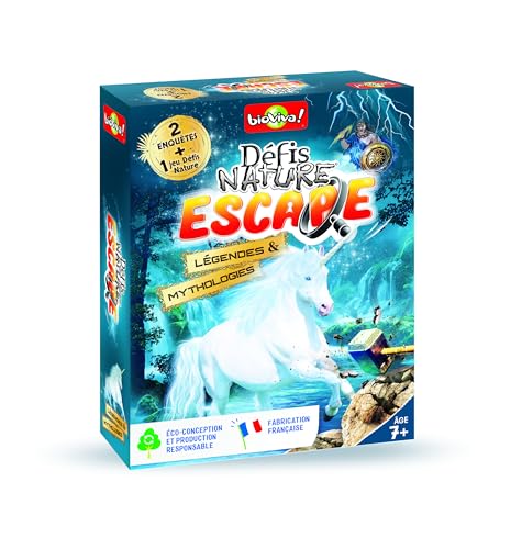 bioviva ! – Herausforderungen Nature Escape – Legenden und Mythologien – spielerisches Gesellschaftsspiel für Kinder ab 7 Jahren – 1–3 Spieler – 400343 von Bioviva