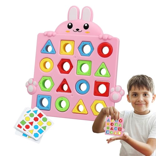 biteatey Form-Matching-Spiel,Geometrisches Form-Matching-Spiel,Farb- und Formenrätsel - Montessori Kinderpuzzles, geometrische Form, schnell passendes Brett, interaktives Brettspiel für Kinder von biteatey