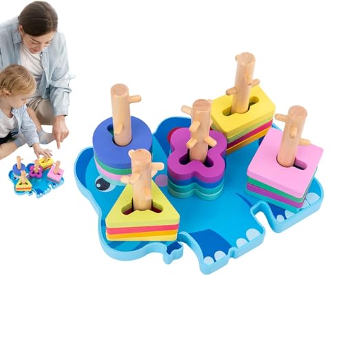 biteatey Formsortierer-Spielzeug,Formsortierer für Kleinkinder | Montessori Lernspielzeug aus Holz | Sensorisches Spielzeug, Sortier- und Stapelspielzeug aus Holz, Lernspielzeug für Kleinkinder im von biteatey