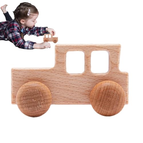 biteatey Holzautomodelle,Holzautospielzeug - Kleines Autospielzeug aus Holz | Niedliche Fahrzeugspielzeuge für Jungen und Mädchen, sturzsichere Automodelle für Kindergarten und Kindergarten von biteatey