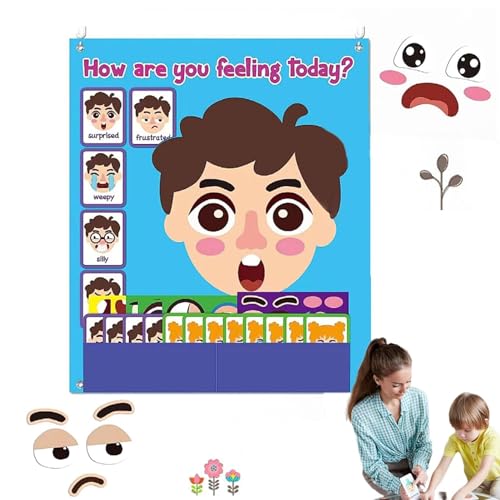 biteatey Lustige Gesichter-Spiele, Grimassen-Spielzeug | Lustige Filzaufkleber für soziales emotionales Lernen | Interaktions-Emoticon-Aufkleber für Kinder für interaktiven Multiplayer für Schule, von biteatey