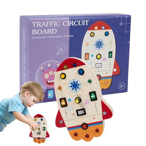 biteatey Montessori-Sensortafel, Kleinkind-Aktivitätstafel - Sensorisches Spielzeug-Aktivitätsbrett | Lernspielzeug aus Holz, Raketentier-Sensortafel, Feinmotorikspielzeug für Kleinkinder mit von biteatey