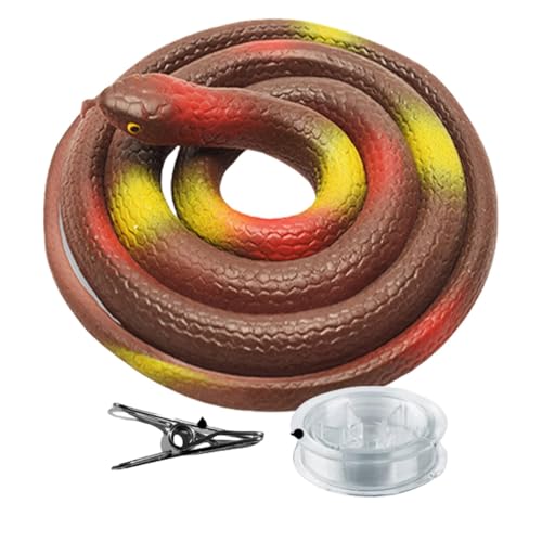 biteatey Schlangenstreich mit Schnurclip,Golf-Schlangenstreich,Golfspielzeugschlangen, die echt Aussehen | Realistisches Schlangenstreich-Schlangenspielzeug mit Schnur und Clip, von biteatey