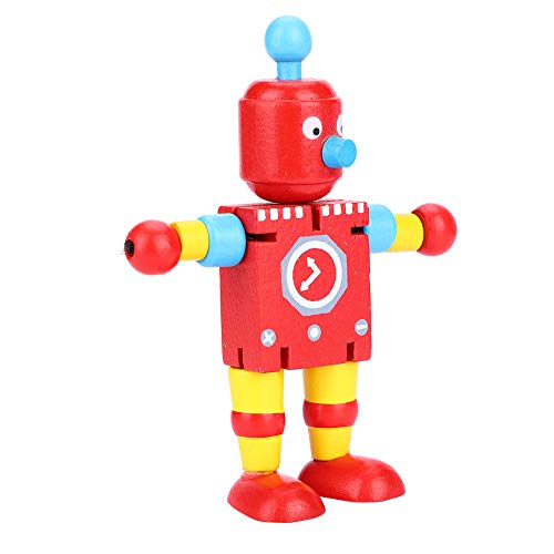 Roboterspielzeug, Holzmaterial Helle Farbe Kinderroboterspielzeug, für(rot) von bizofft