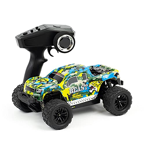 blij´r Beast Blue ferngesteuertes RC Auto 45 km/h, 1:18, 2 Akkus, Allrad, 100m, Monstertruck RTR Buggy Fahrzeug Truck ferngesteuert Modellauto von blij´r