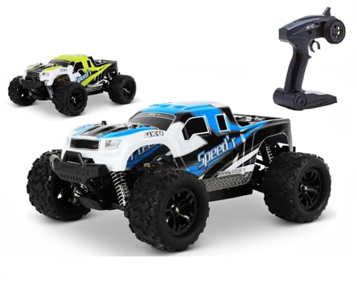 blij´r Speed´r Blau RC Fernbedienung Auto 45km/h, 1:18, 2 Akkus, 4x4 Antrieb, 100m Reichweite, Monstertruck RTR Buggy + Ersatzkarosserie von blij´r