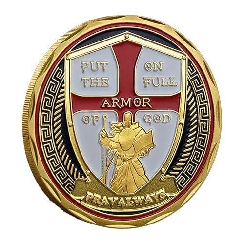Warrior Edition Put on The Whole Armor of God Christian God Plated Coin with Knight and Lion Symbols von blinkee