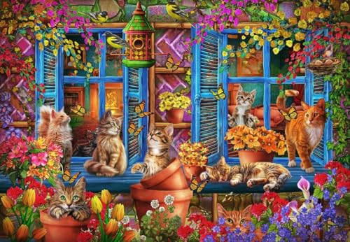 bluebird Puzzle Katzen auf der Fensterbank - 1000 Teile von bluebird
