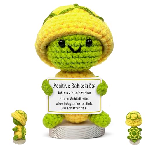 boluoboluomi Pocket Hug Positive Schildkröte,MutmacherGeschenk,Kreative Strickwolle Schildkröte Puppe,Weihnachten, Geburtstag, Dankeschenk für Kollegen, Schwestern, Freunde, Lehrer von boluoboluomi
